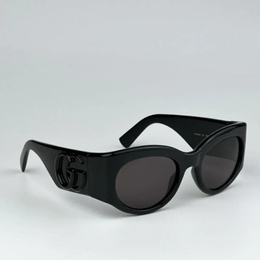 NEW Gucci GG1544S 001 Black Grey Unisex Oval Sunglasses GG 1544S